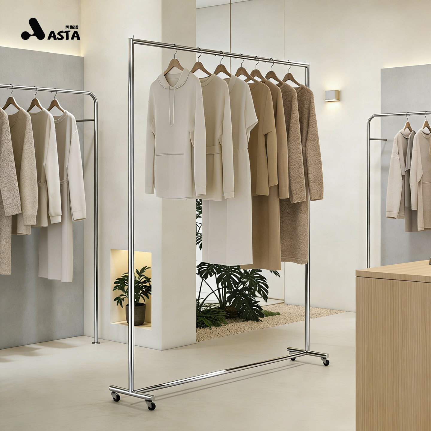 买手集合店不锈钢中岛架原创服装品牌店展示架服装店女装店挂衣架,商业/办公家具,服装展示架,淘宝优惠券,粉丝福利购,淘宝优惠卷