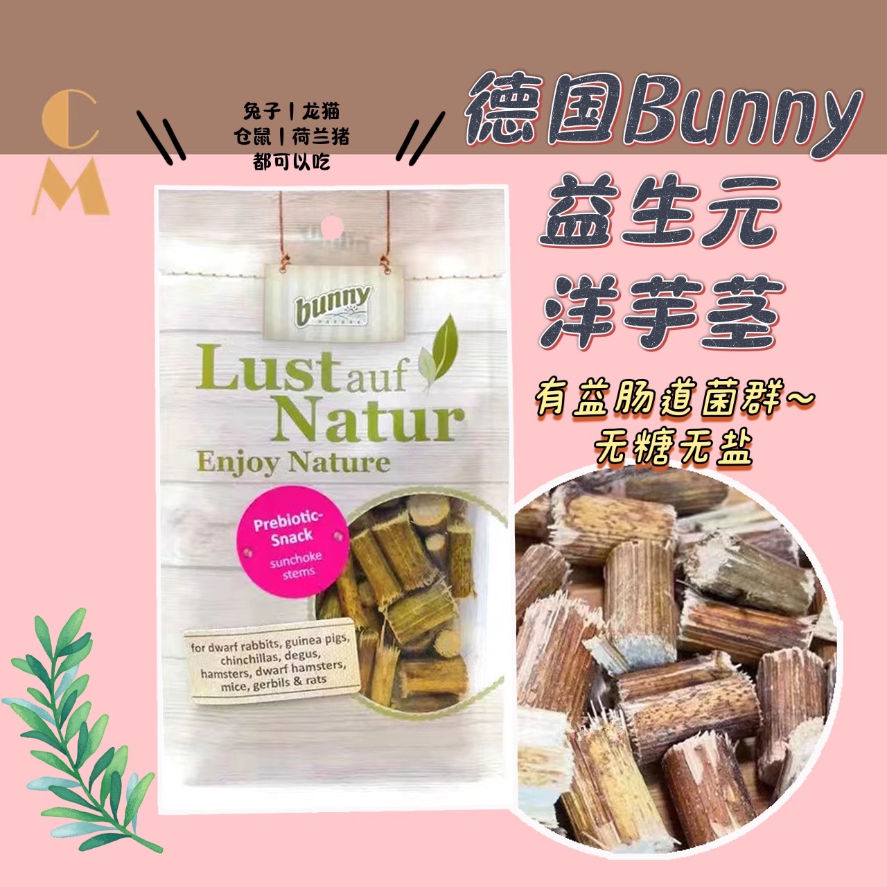 奶油熊舍Bunny蒲公英绿植益生元无糖零食仓鼠金丝熊兔子保健品