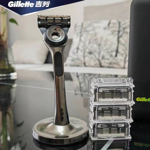 吉列极光剃须刀5层手动热感刮胡刀Gillette labs礼盒装男进口刀架