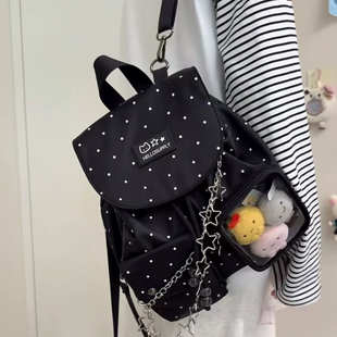 NICE新款 波点透明双肩包女大容量旅行背包大学生书包轻便通勤包