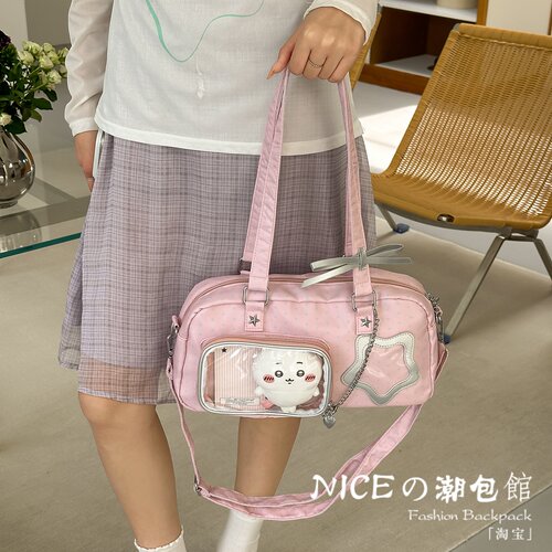Nice新款二次元波点痛包比风韩系斜挎包星星印花蝴蝶结演唱会追星