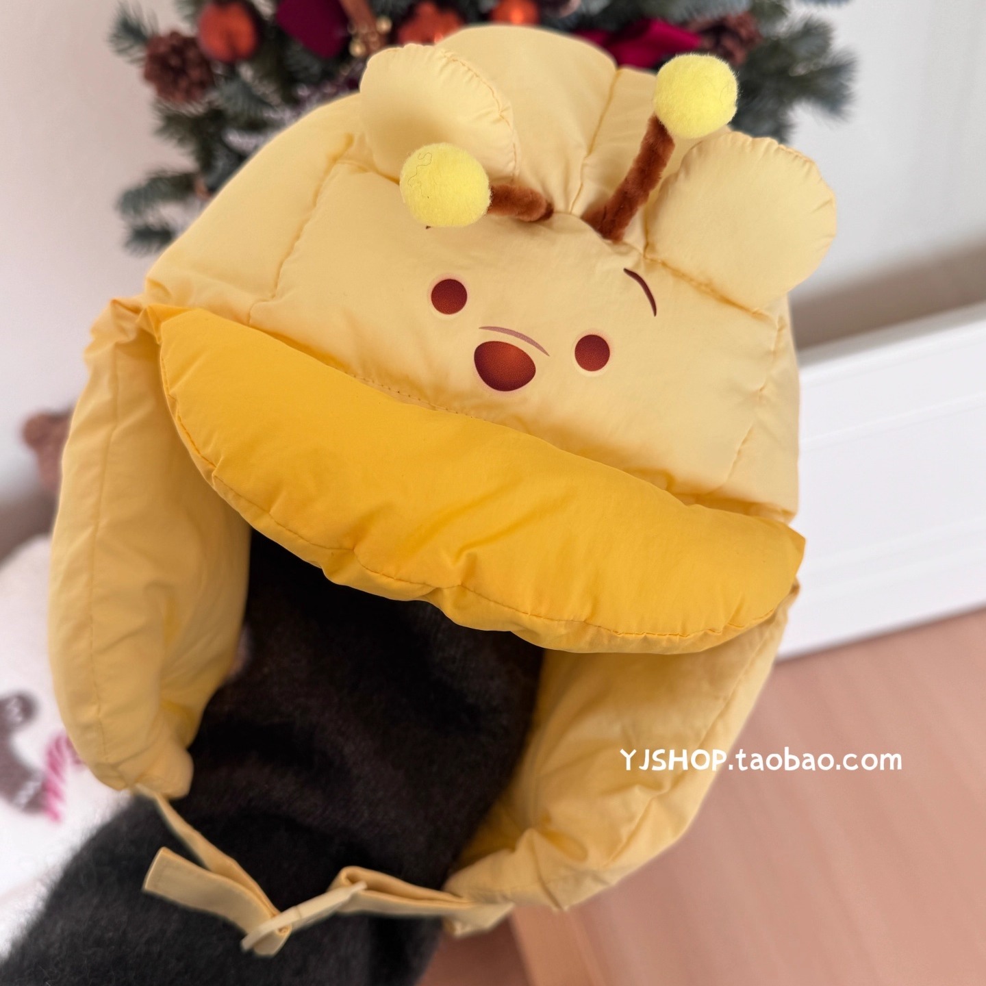 可爱黄色卡通小熊雷锋帽子女冬天保暖防风护耳滑雪飞行帽潮韩版