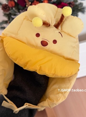 可爱黄色卡通小熊雷锋帽子女冬天保暖防风护耳滑雪飞行帽潮韩版