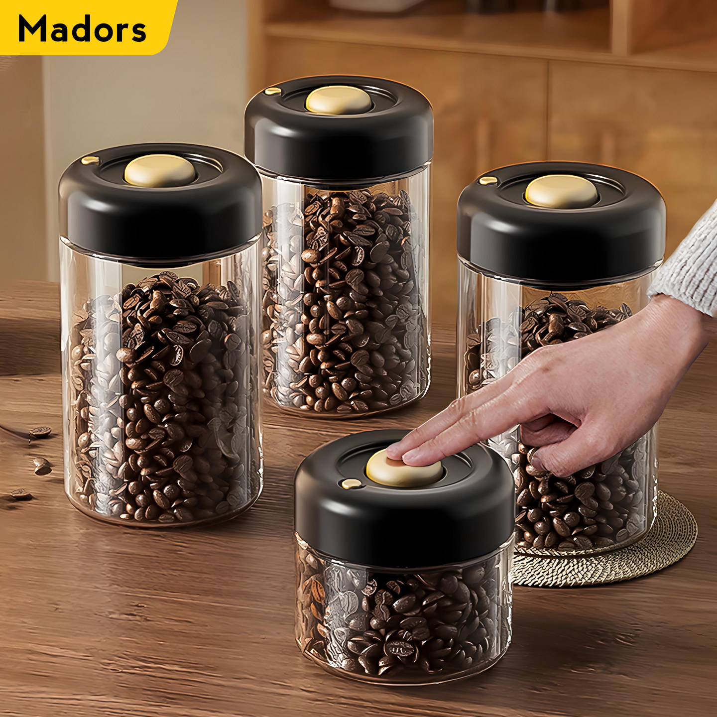 咖啡豆密封罐真空玻璃食品级专用保存罐奶粉罐子咖啡粉茶叶储存罐