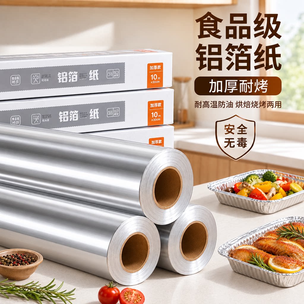 锡纸烤箱家用锡箔纸铝箔片食物烤肉空气炸锅纸商用烧烤盘烘焙油纸