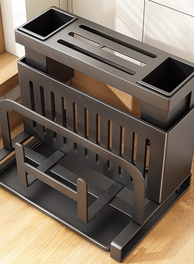 刀架置物架厨房放菜刀筷子菜板锅盖多功能刀具一体收纳层架2025新