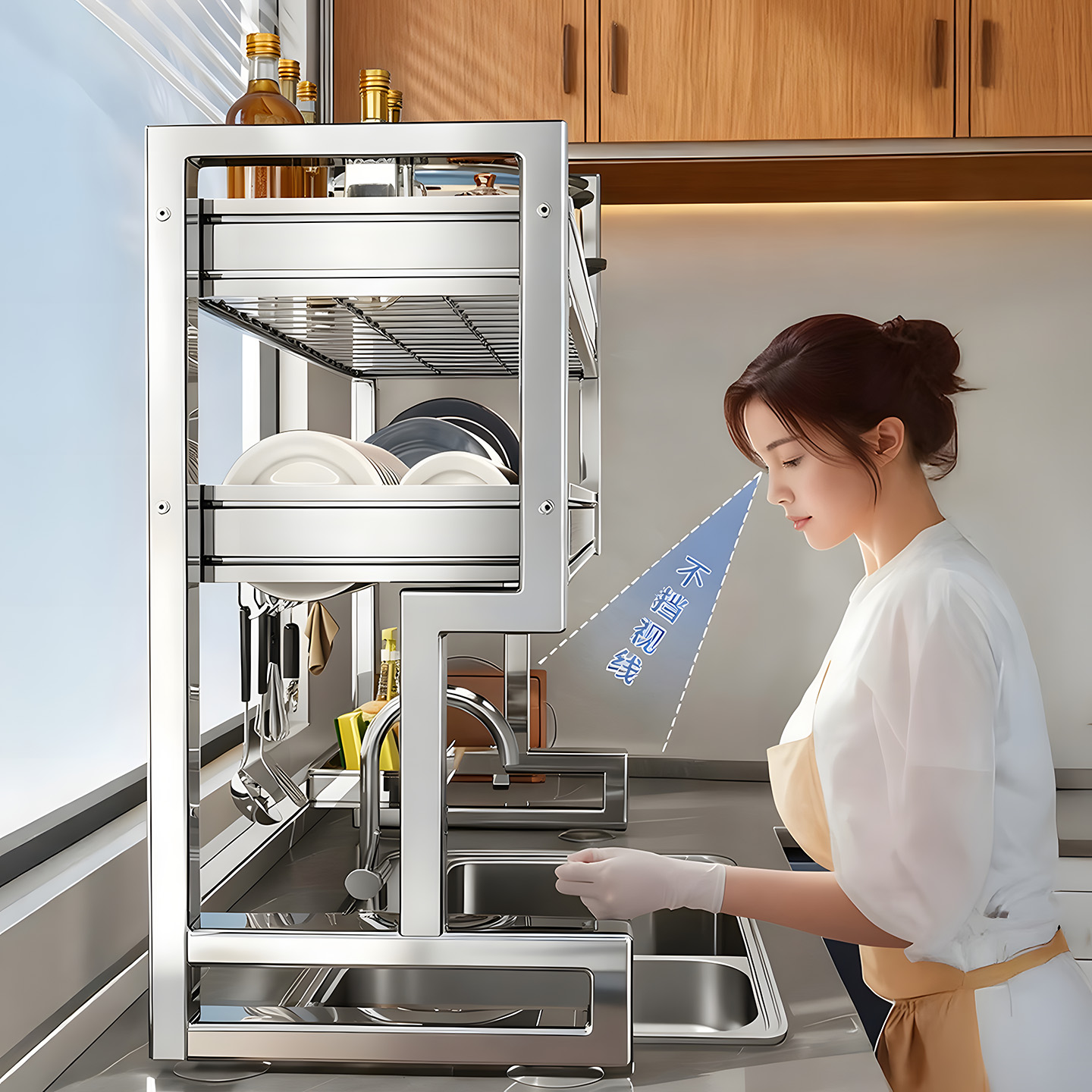 新款不锈钢碗碟多功能水槽架