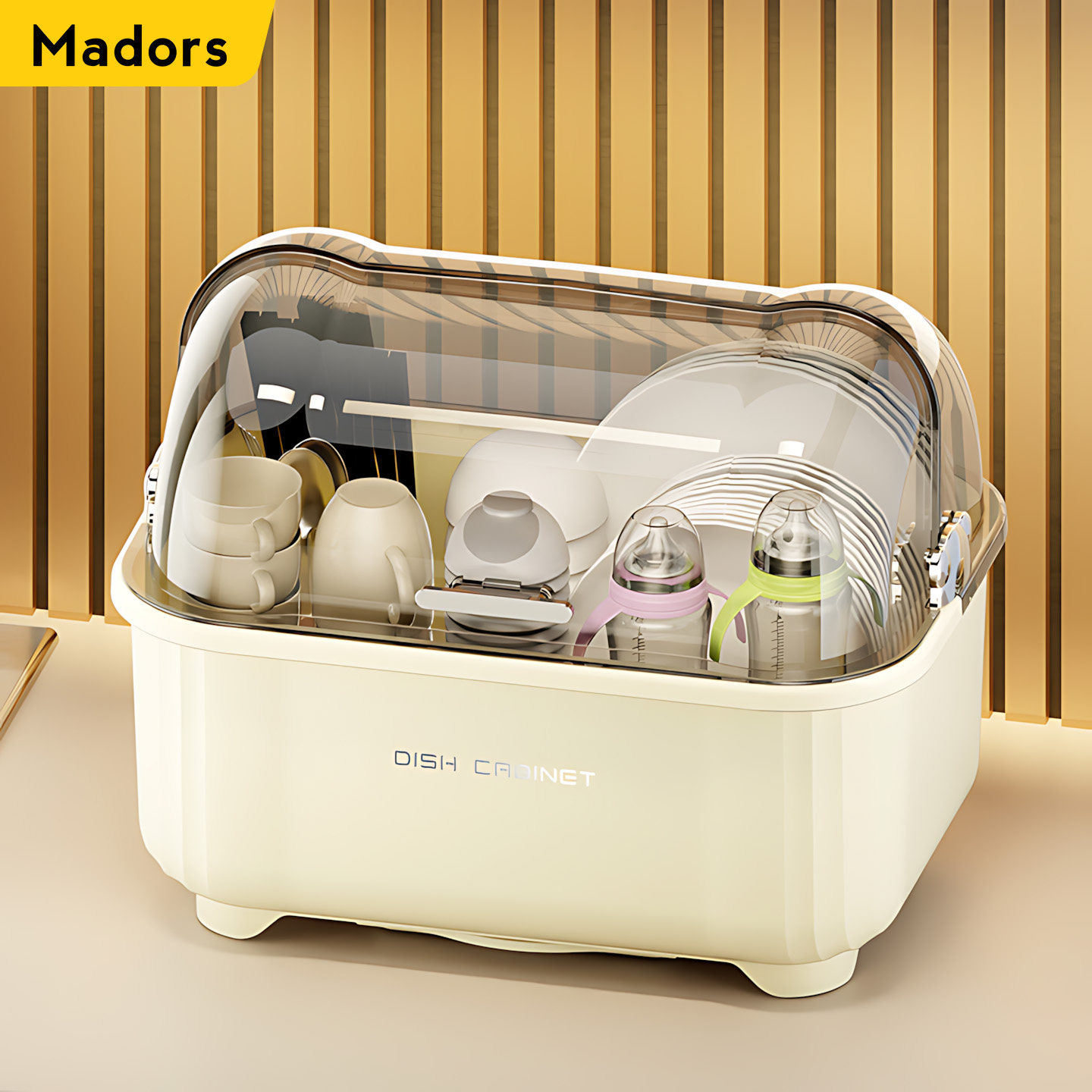 Madors厨房碗碟沥水架家用带盖子子碗筷收纳盒大号防尘餐具放碗碟
