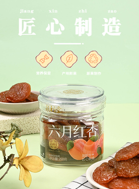 泉利堂六月红杏258g无核罐装蜜饯果脯果干新鲜农家自制酸甜零食