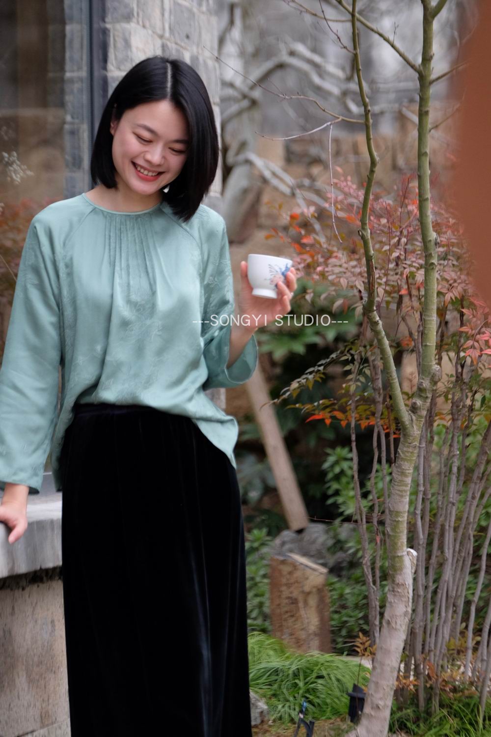 宽松新中式套头桑蚕丝