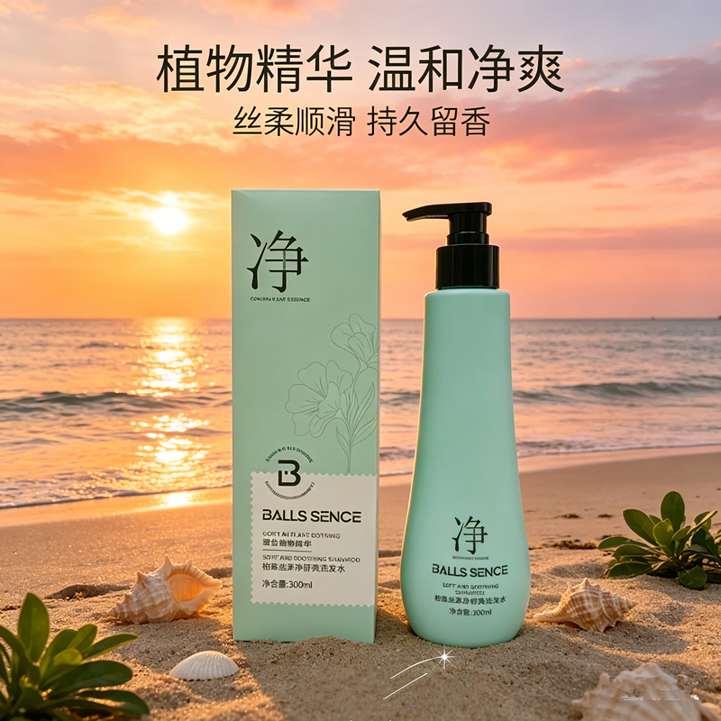 BALLS SENCE柏森丝柔净舒爽洗发水300ml改善干燥清爽柔顺滑头发