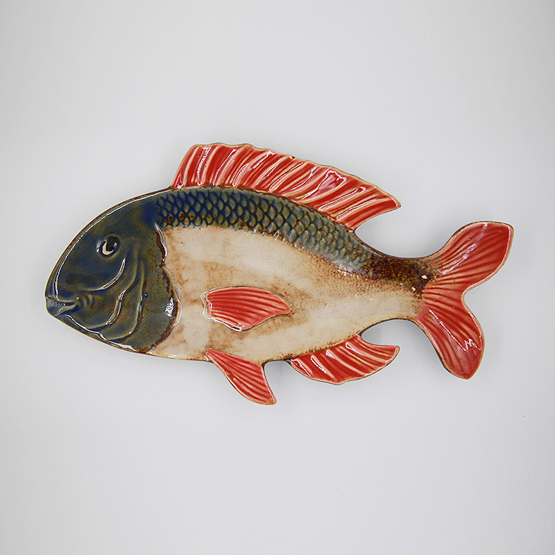 鱼盘动物陶瓷盘子家用餐具大号外贸出口酒店创意个性异形蒸鱼形盘