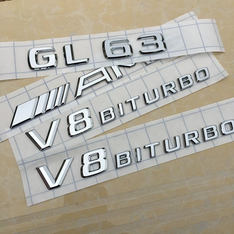 适用奔驰GL63AMG后尾字标贴