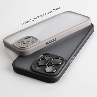 适用于苹果15ProMax手机壳全包镜头覆盖iPhone15Pro磨砂保护套15Plus硅胶软包边小孔摄像头创意15简约黑防摔