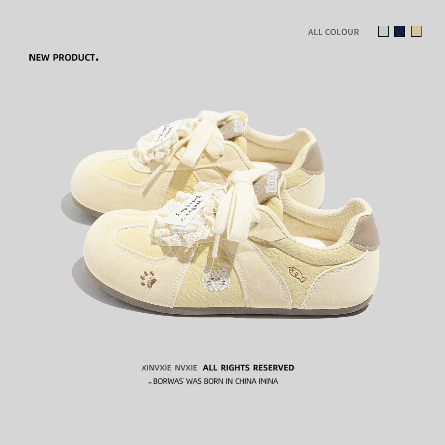 休闲风增高小白鞋女2026新款百搭轻便平底运动鞋交叉绑带德训鞋,女鞋,时尚休闲鞋,淘宝优惠券,粉丝福利购,淘宝优惠卷