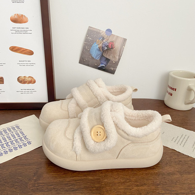 2025新款冬季加绒加厚魔术贴棉鞋女款保暖防滑休闲运动板鞋ins潮