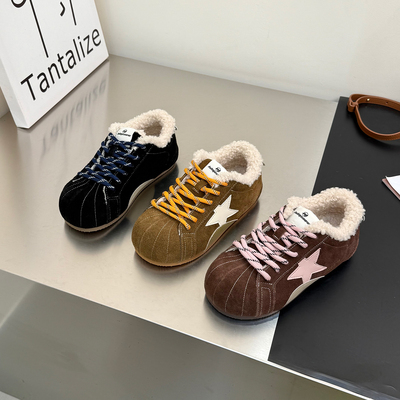 2025新款秋冬季加绒加厚面包鞋百搭棉鞋女厚底增高防滑保暖雪地靴