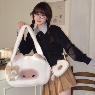 pupuhome馒头猫通勤大包【超大猫头包】【mini猫头斜挎包】单肩包