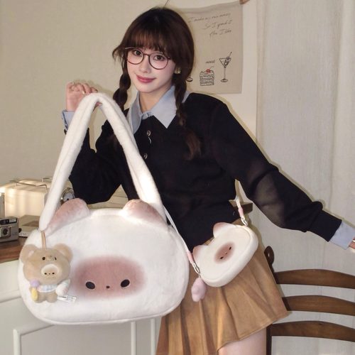 pupuhome馒头猫通勤大包【超大猫头包】【mini猫头斜挎包】单肩包