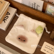 原创正版馒头猫pupu束口袋学生手帐可爱收纳袋相机包杂物袋小猫