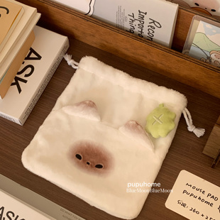 原创正版馒头猫pupu束口袋学生手帐可爱收纳袋相机包杂物袋小猫