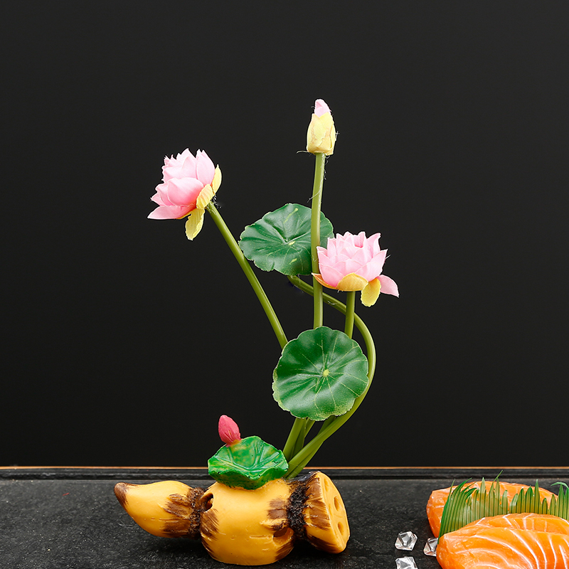 荷花摆件刺身花草酒店海鲜姿造