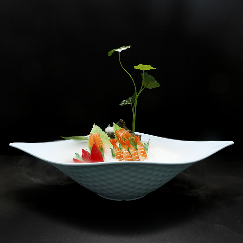 三文鱼高端密胺鱼生专用海鲜姿造盘子刺身盘日料餐具创意刺身冰盘