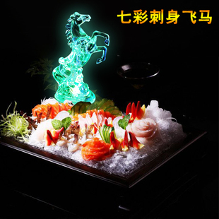 酒店餐厅摆盘装饰花草创意小摆件意境刺身拼盘菜品盘饰飞马点缀花