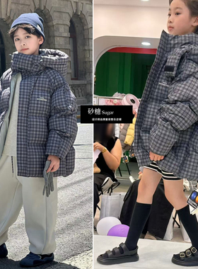 阿尼卡ANIKA2025冬款男女童羽绒服中大童中长款90白鸭绒棉衣外套