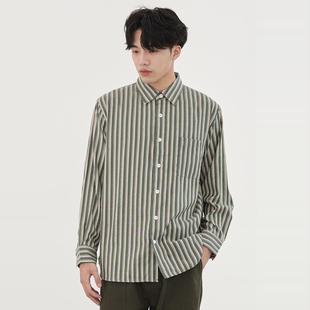 Liberty Kostume 断码福利 仅L码 条纹衬衫长袖原宿国风休闲男