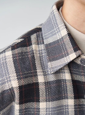 Liberty Kostume 衬衫格子尖领春秋冬男女长袖国潮流休闲青年通勤