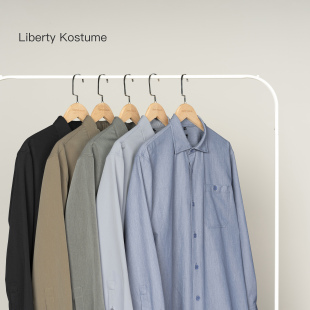 Liberty 莫兰迪衬衫 宽松休闲情侣日系纯色潮流衣男 Kostume