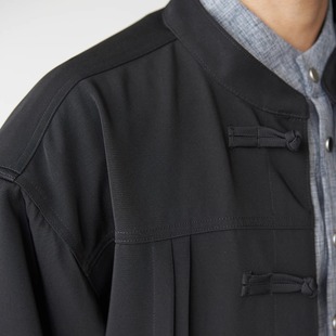 Liberty Kostume 秋季纯色新中式国风复古盘扣立领衬衫宽松休闲男