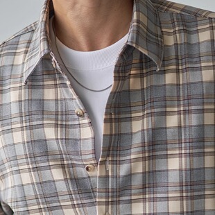 Liberty Kostume 早秋复古格子长袖衬衫宽松休闲男