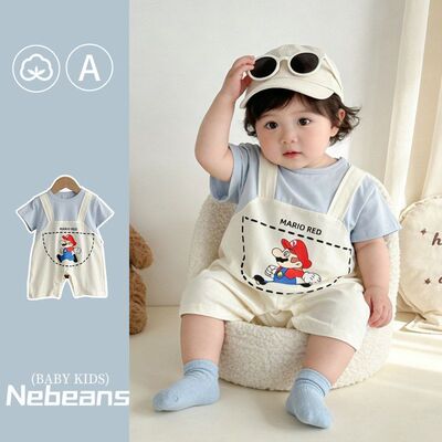 岁新款婴幼儿短袖连身衣外出服