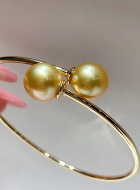 法式小众高级感手环南洋金珠手链女14K包金保色不掉色金珍珠手链