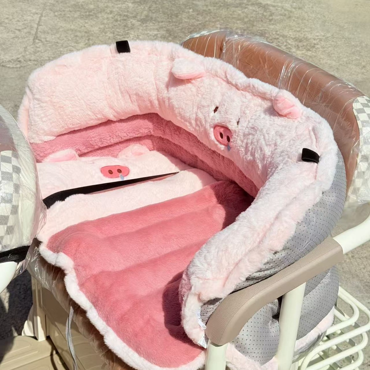 冬季加厚保暖挡风被坐垫靠背一体电动三轮车通用款老年代步车垫子