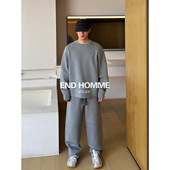 END HOMME 复合棉混纺空气层廓形圆领卫衣男宽松休闲加绒抗皱卫衣