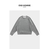END HOMME 重磅560g棉质圆领百搭毛圈布休闲宽松圆领套头卫衣