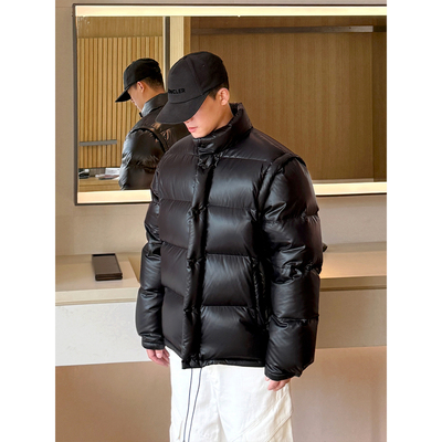 END HOMME 90白鹅绒羽绒服男短款外套800蓬冬季加厚保暖羽绒马甲