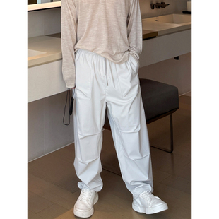 户外运动长裤 男秋季 松弛宽松直筒灰色休闲裤 日本抗皱轻量伞兵裤