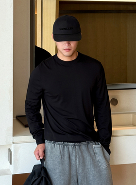 鼎奢裸肤感超细钻石羊毛 85针18支羊毛圆领套头长袖针织打底衫男