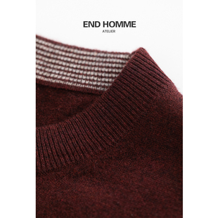 休闲商务针织衫 END 男士 44支粗纺山羊绒亲肤舒适圆领打底衫 HOMME