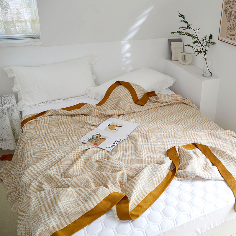 无印良品A类竹纤维盖毯毛巾被休闲毯 夏季床单空调被午睡沙发毯子