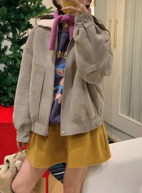 Vaoom-韩系冬日氛围感毛毛领保暖羊毛外套（含100羊毛）K1622