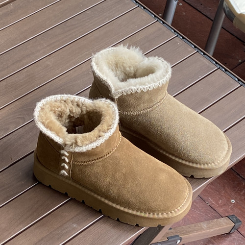 SKOERS-加绒经典复古风雪地靴短筒羊毛内里加厚保暖雪地靴2587