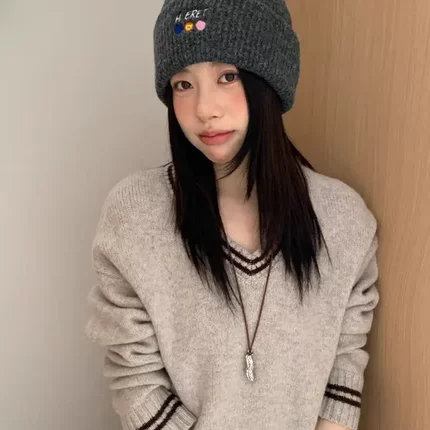 SOLO'S ACC-秋冬季保暖加厚学生显脸小护耳包头毛线帽帽子MDM1329