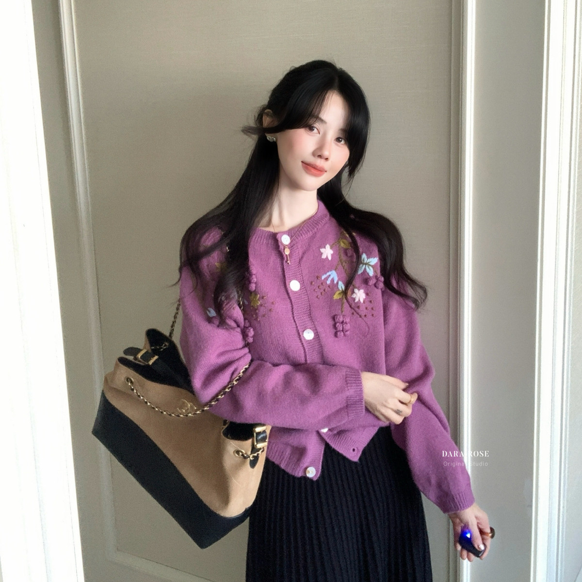 RA ROSE-重工钩花刺绣针织开衫甜美宽松保暖毛衣（含5兔毛）K5995,女装/女士精品,毛针织衫,淘宝优惠券,粉丝福利购,淘宝优惠卷