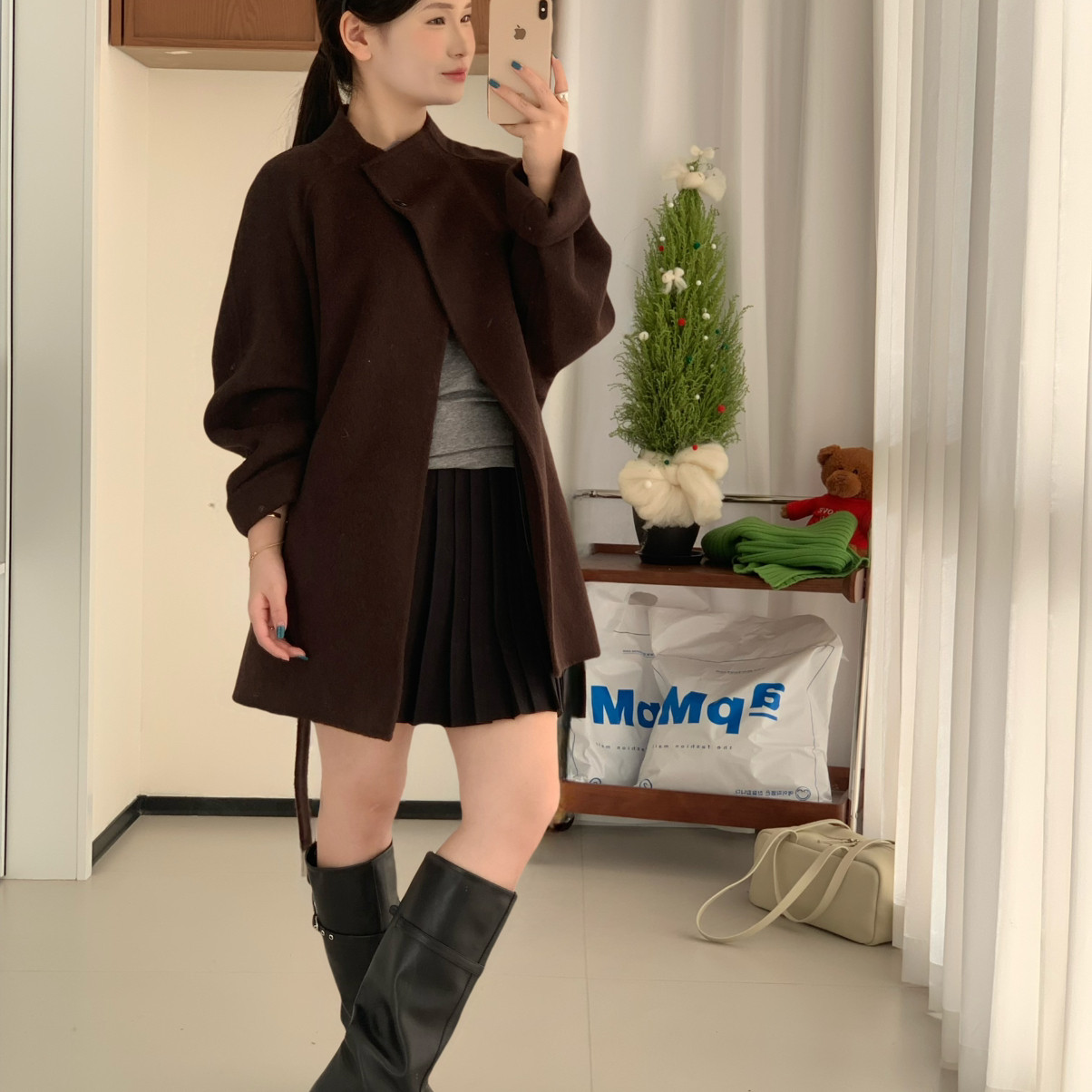 买手严选-泡菜馆-中长羊毛外套(配腰带)（含89.9澳毛）S1189,女装/女士精品,羽绒服,淘宝优惠券,粉丝福利购,淘宝优惠卷