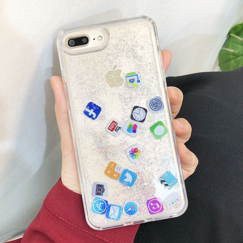 APPLE 12P 휴대폰 케이스 보호 커버 XR에 적합한 CREATIVE QUICKSAND 투명 IPHONE14PROMAX|11|13PRO